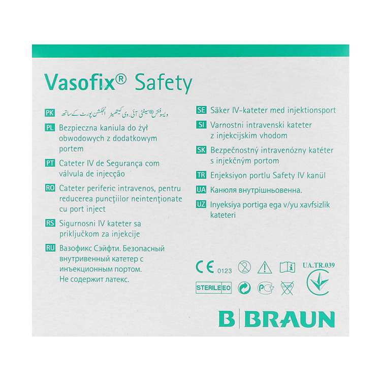 Vasofix Safety Sicherheitsvenenverweilkanüle B Braun PZN 00199415