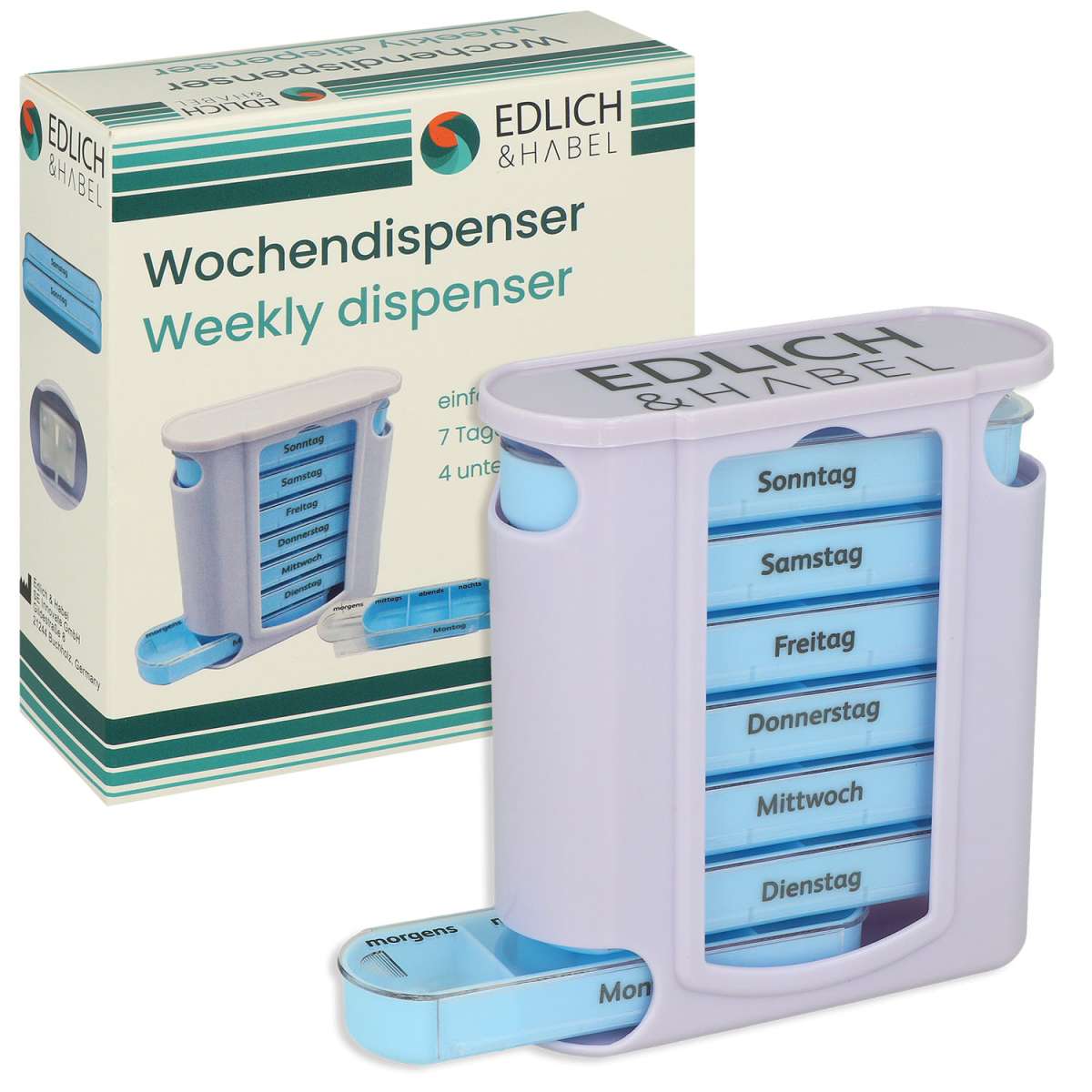 Tablettenbox und Medikamentenbox Wochendispenser für 7 Tage