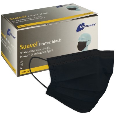 Suavel Protec black Mundschutz 50 Stück