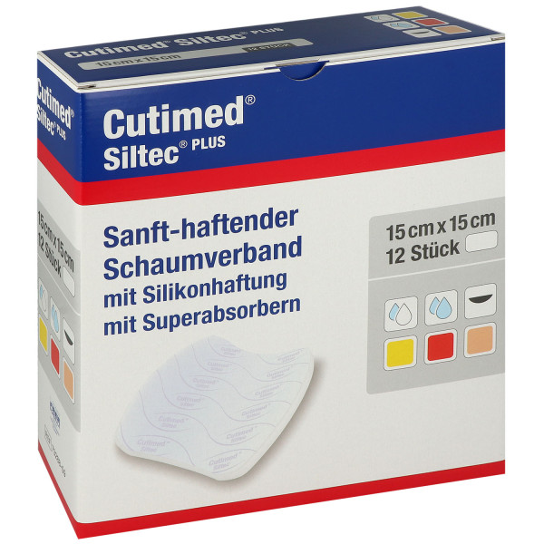 Cutimed Siltec Plus Silikon Schaumverband haftend