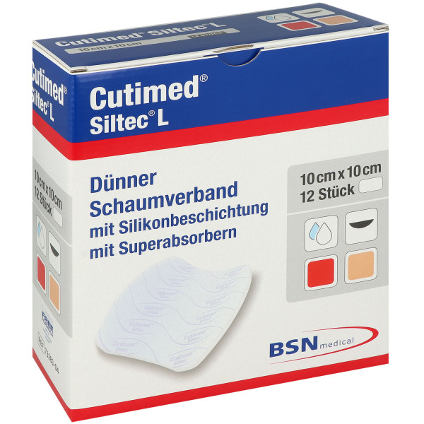 Cutimed Siltec L dünner Silikon Schaumverband sanft haftend