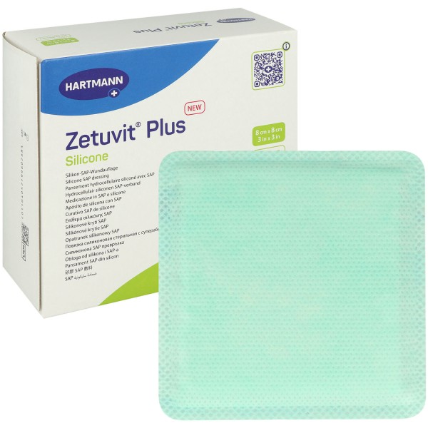 ZETUVIT Plus Silicone steril, Superabsorber-Wundauflage