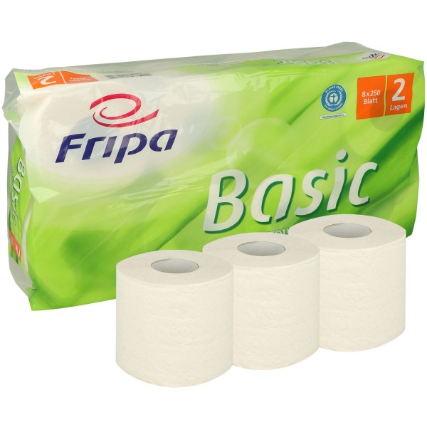 Fripa - Toilettenpapier basic 2-lagig, 64 Rollen à 250 Blatt