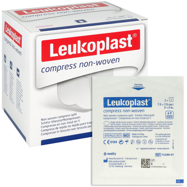 LEUKOPLAST compress non-woven Schlitz-Vlieskompressen steril 4-lagig